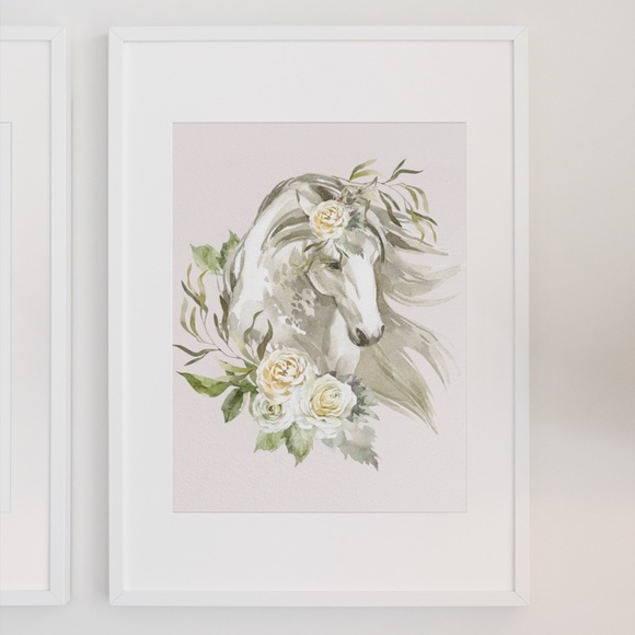 Horse Watercolor Illustration Wall Art Print Poster Unframed - Picture 6 of 17